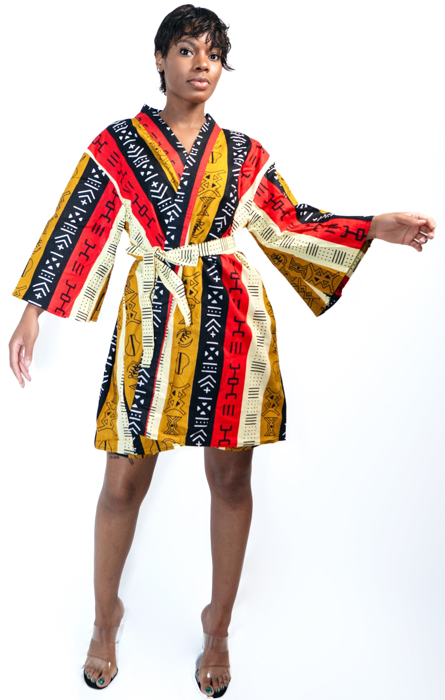 Kavazi Kimono Duster with Shorts & Belt Set
