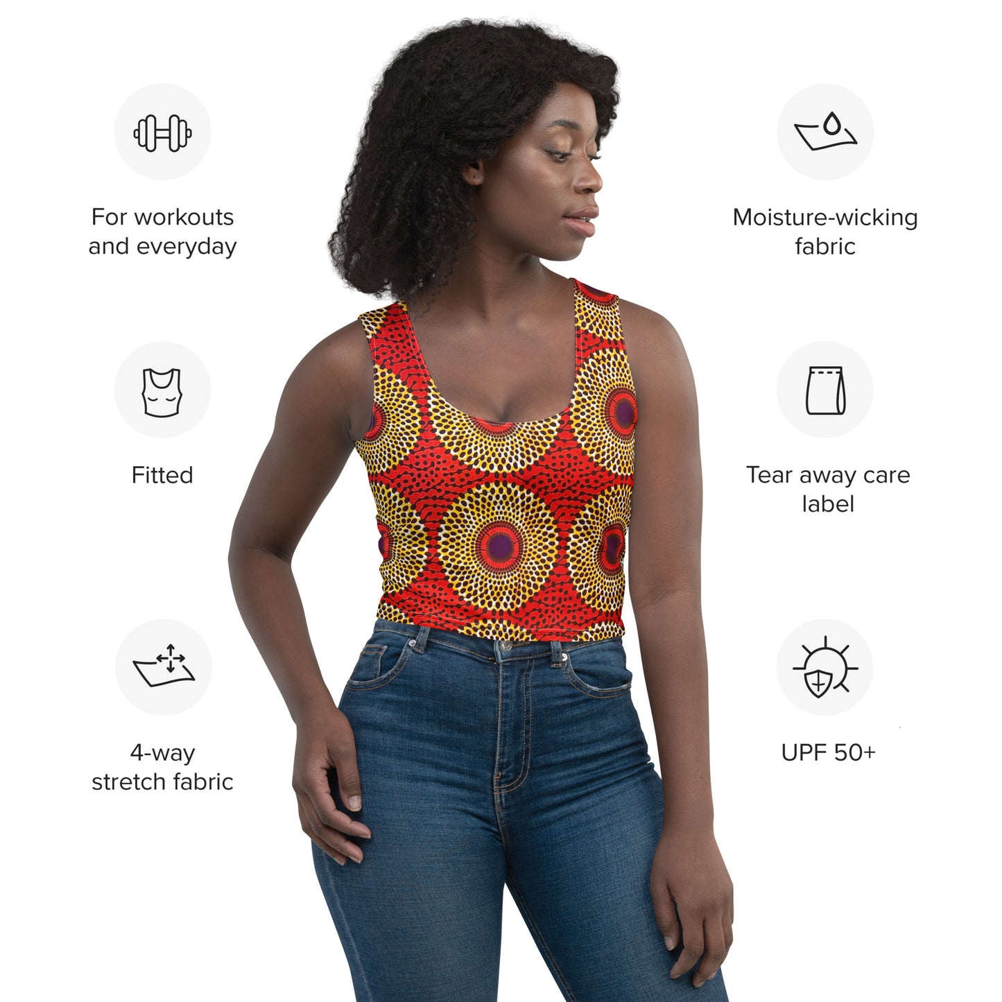 Rekiana African Print Crop Tank Top
