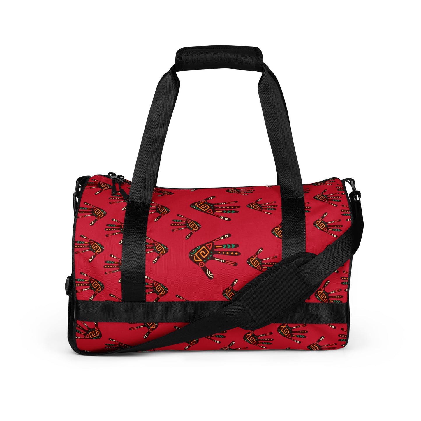 Duro Crimson Tribal Palm Print Overnight Gym Bag