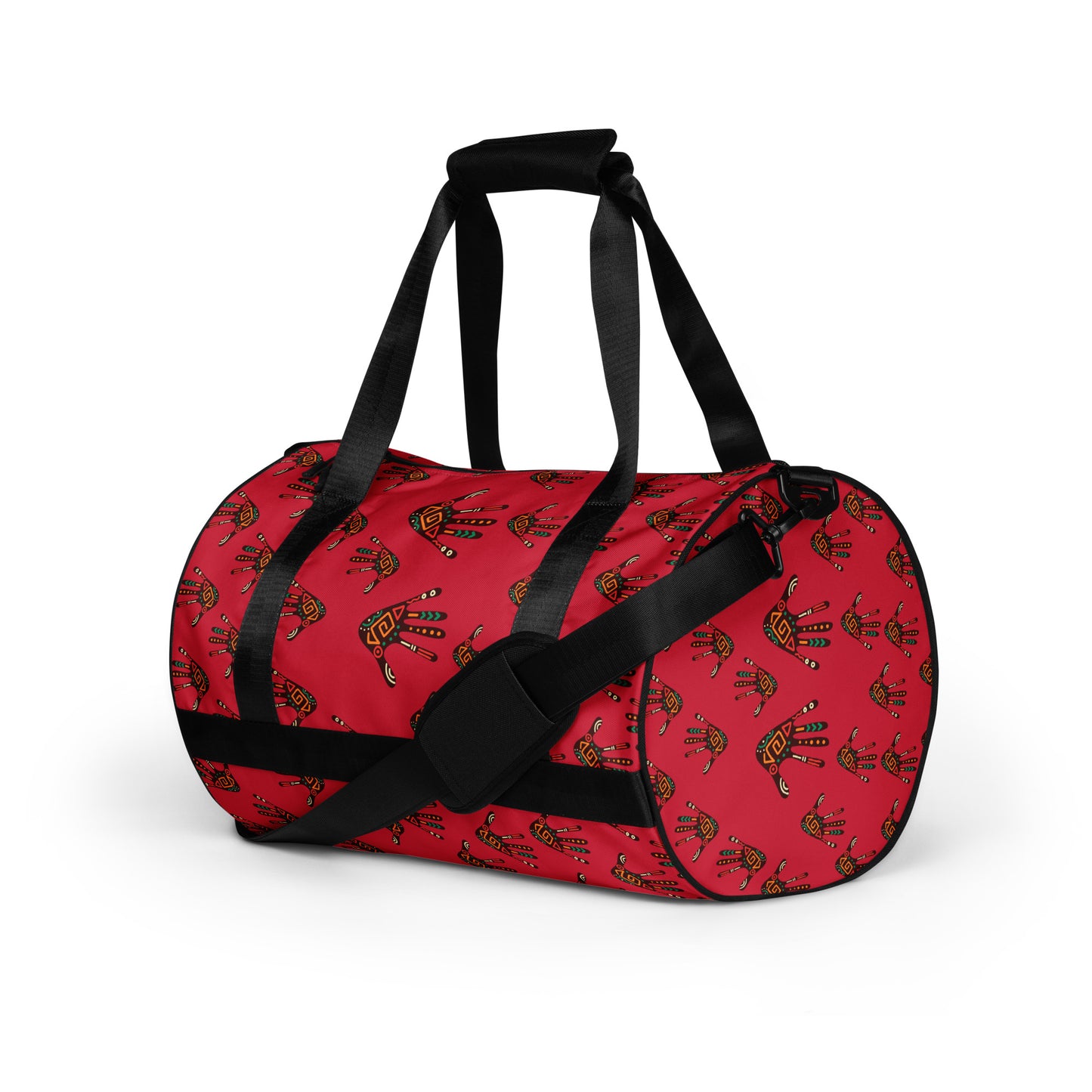 Duro Crimson Tribal Palm Print Overnight Gym Bag