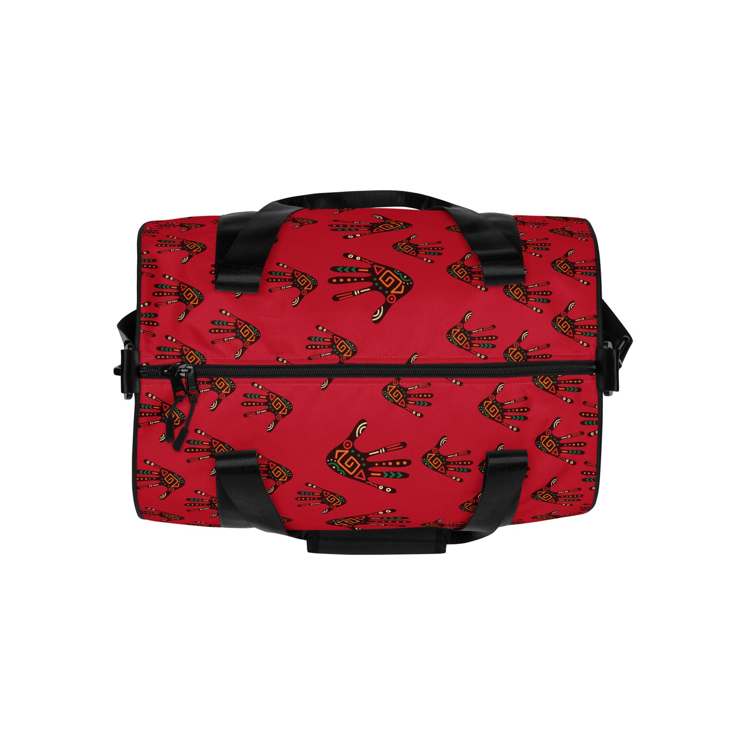 Duro Crimson Tribal Palm Print Overnight Gym Bag