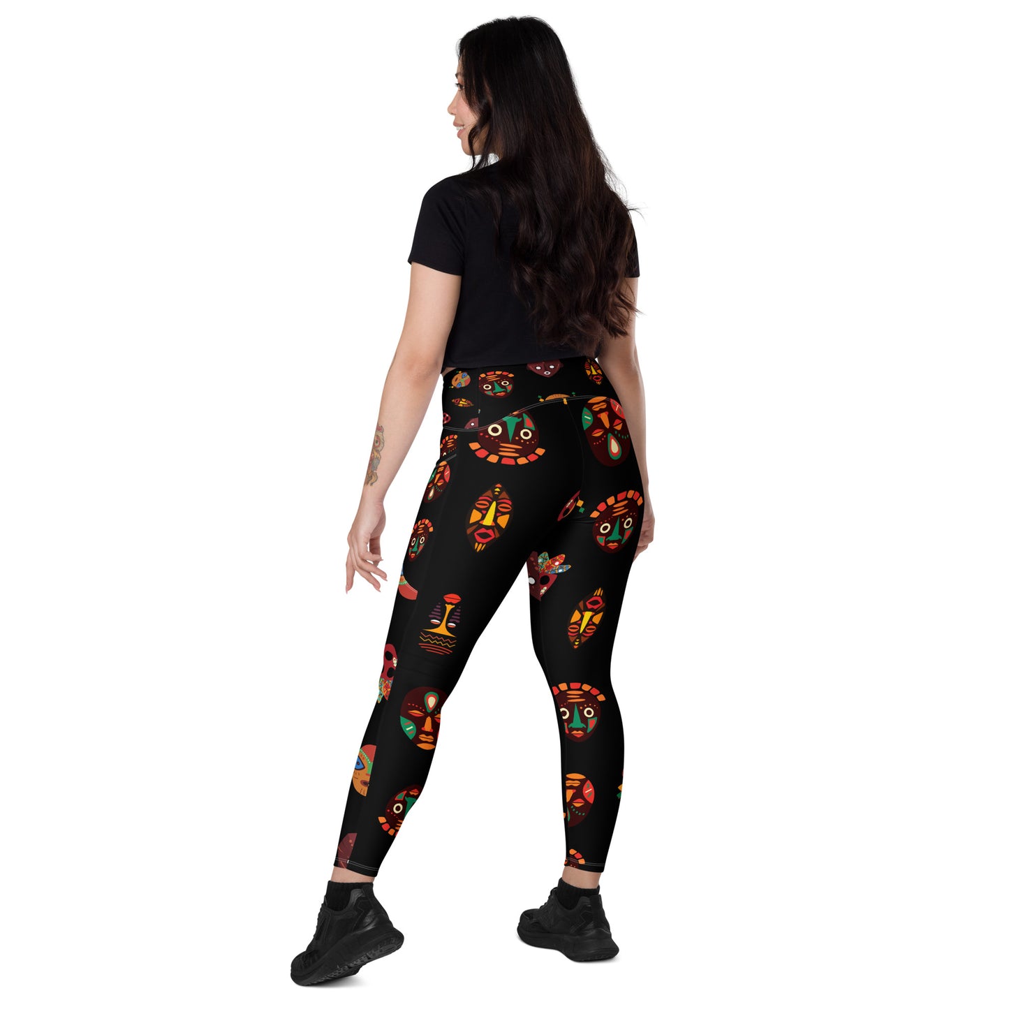 Chi Tribal Mask Leggings with Pockets