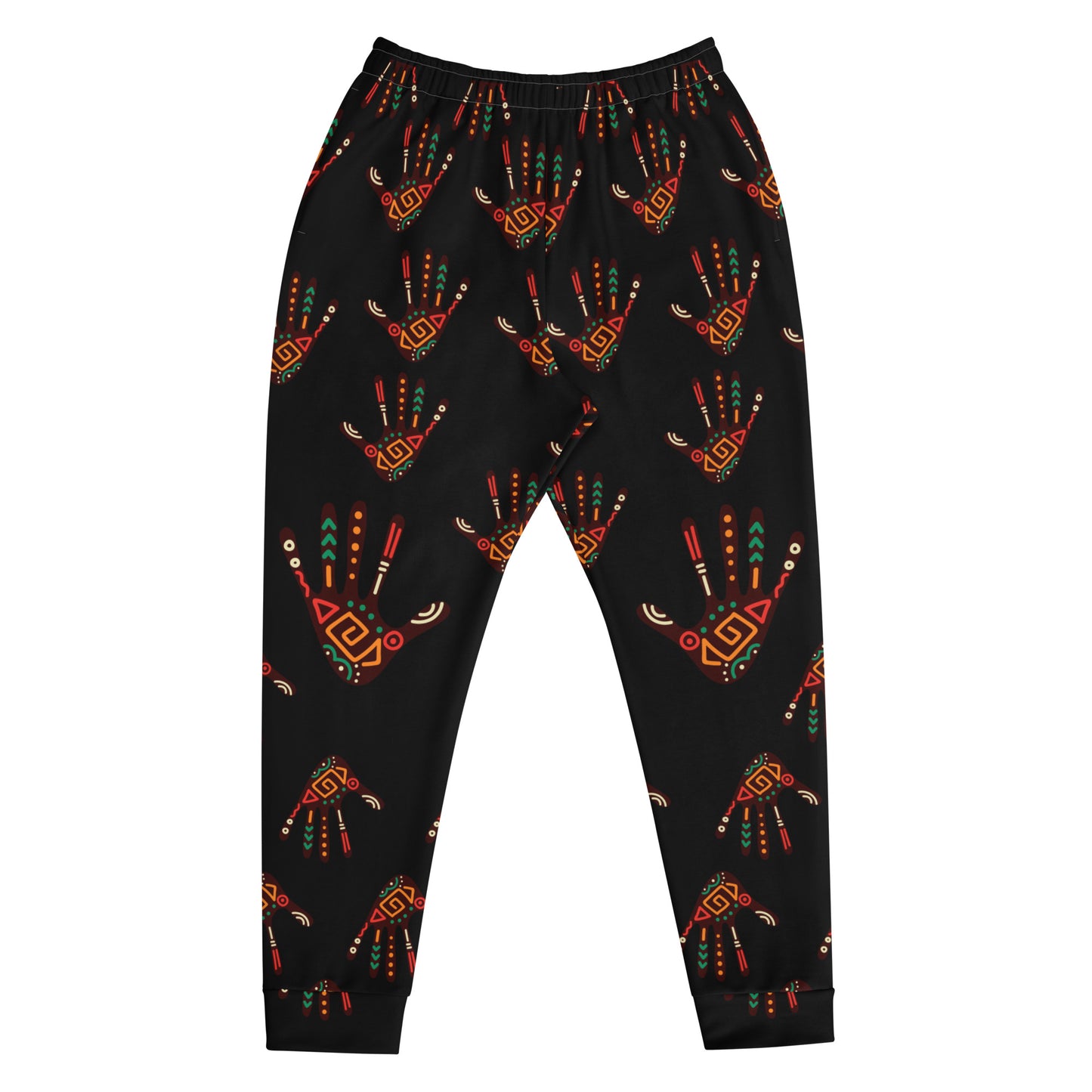 Duro Tribal Palm Print Men's Black Joggers