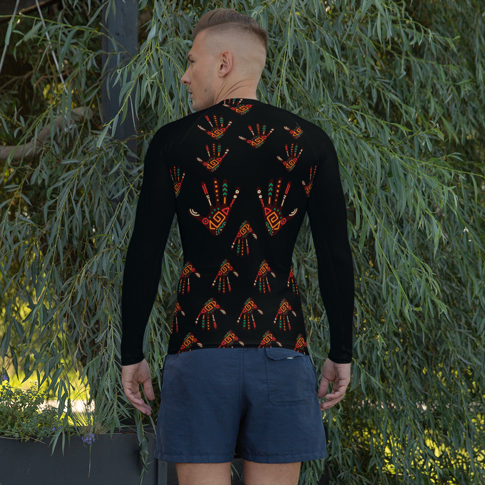Duro Tribal Palm Print Men's Rash Guard