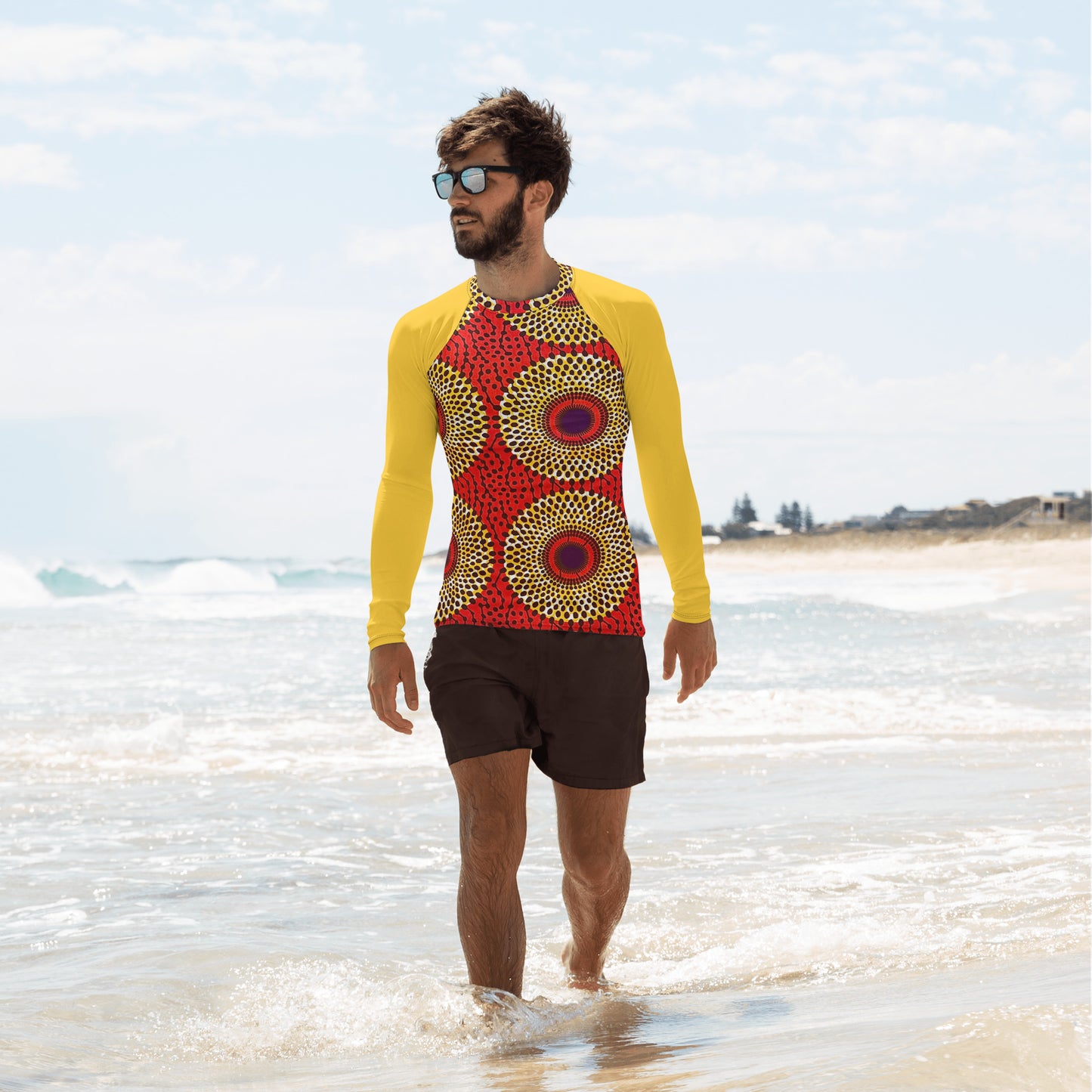 Rekiana African Print Men's Rash Guard