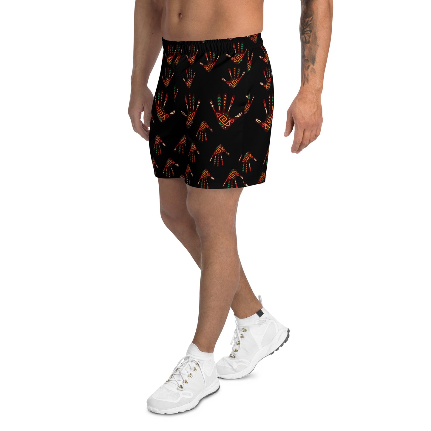 Duro Tribal Palm Print Men's Recycled Athletic Shorts