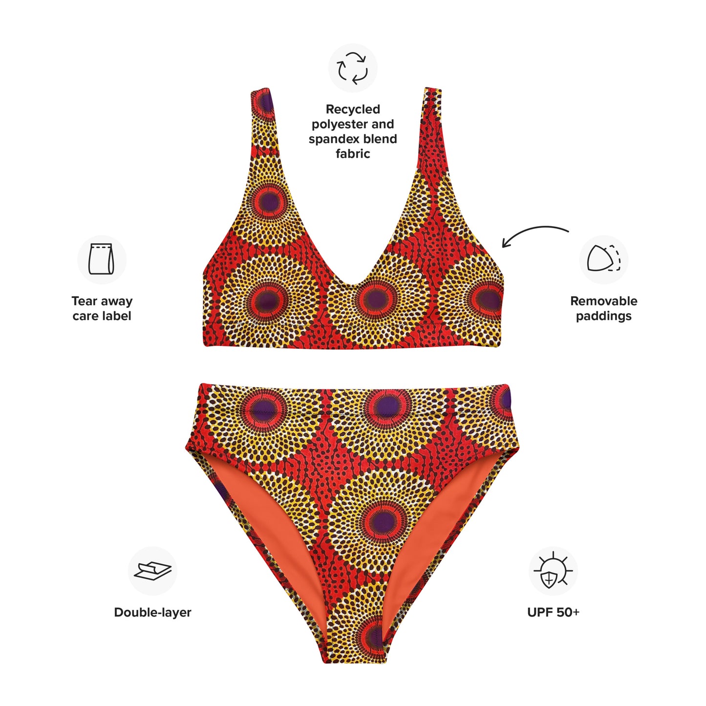 Rekiana recycled high-waisted bikini