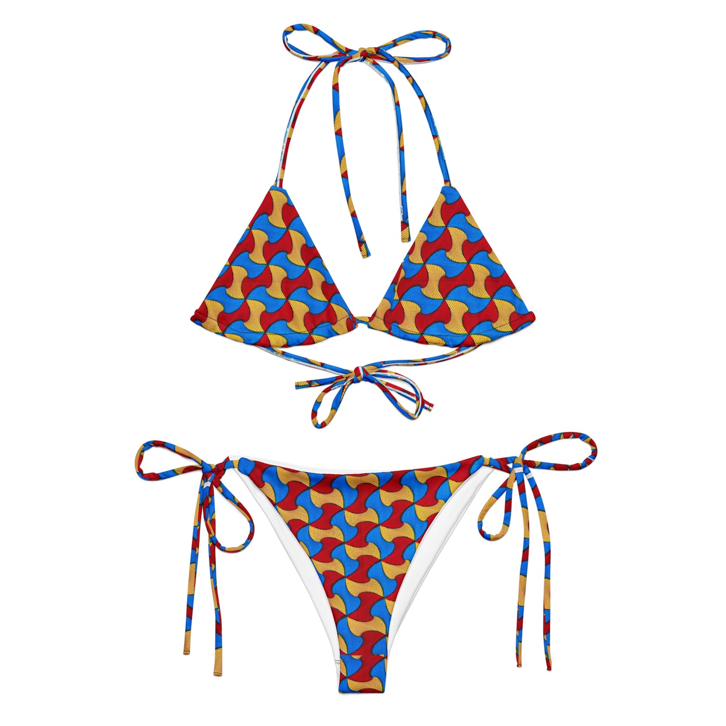 Santi print recycled string bikini