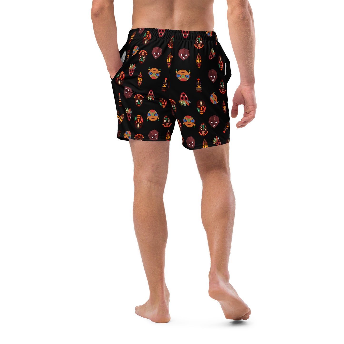 Chi Tribal Mask Multi-Face Men's swim trunks