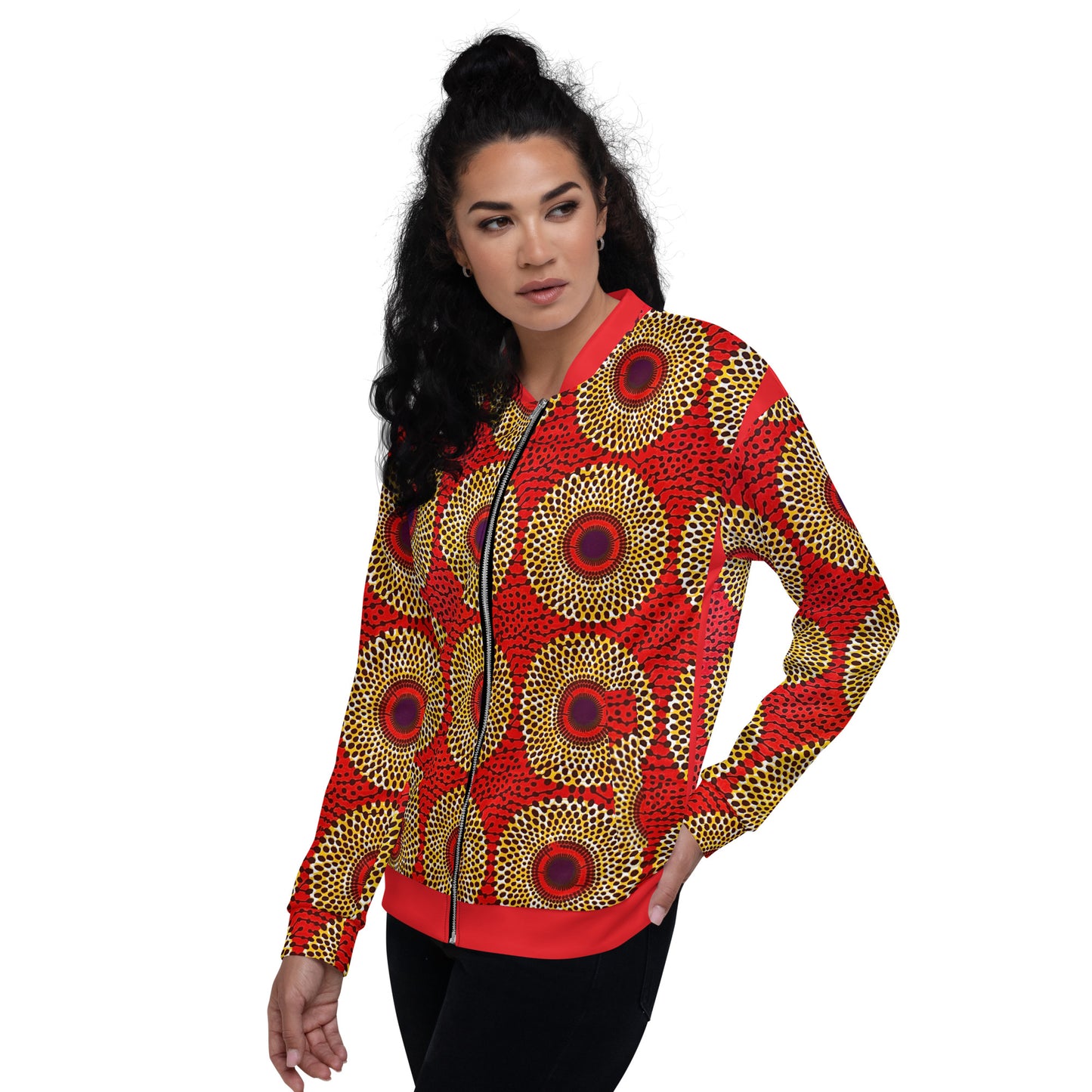 Rekiana African Print Unisex Mens Womens Bomber Jacket