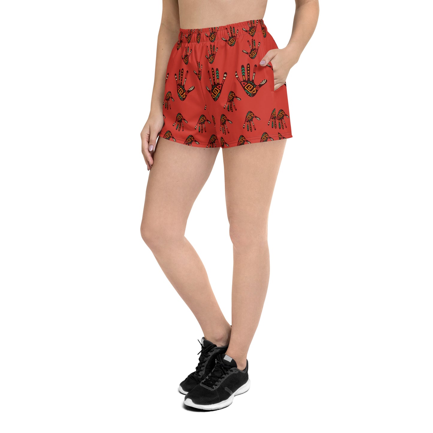 Duro Tribal Palm Print Women’s Recycled Athletic Shorts