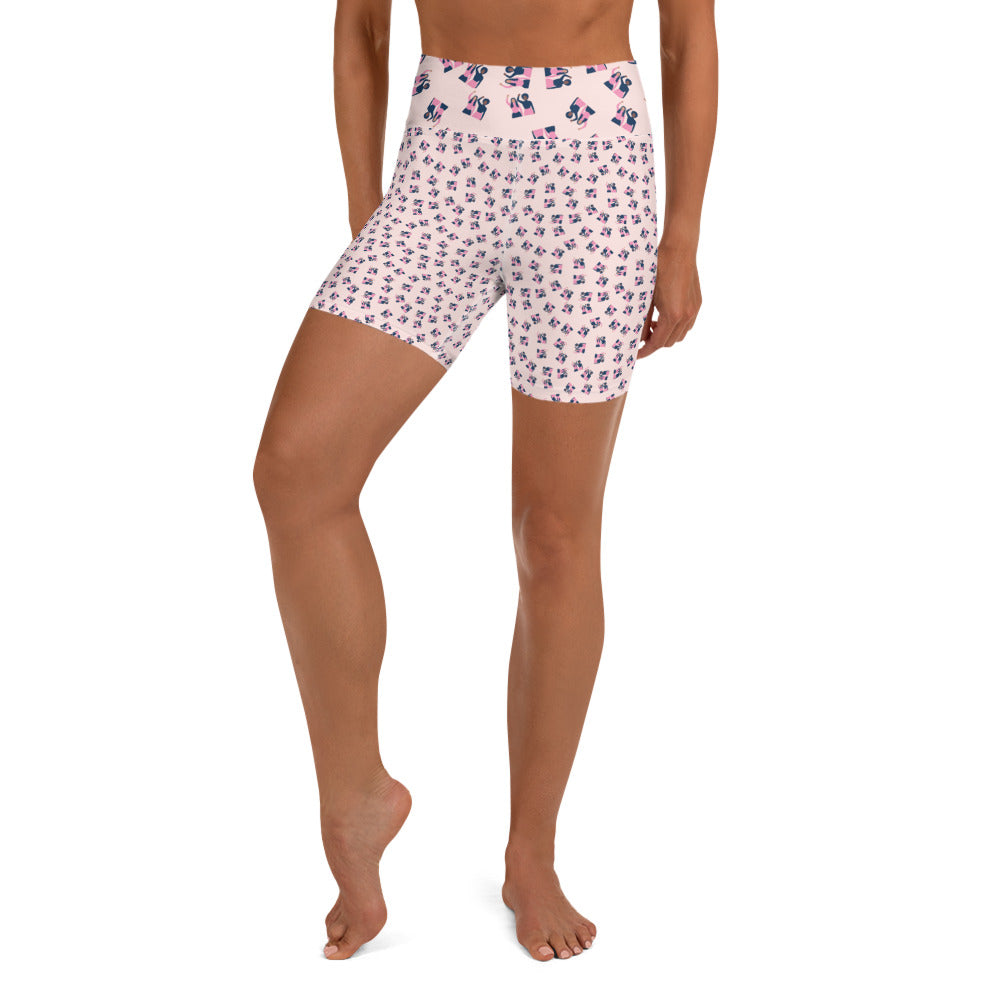 Pink Power Yoga Shorts