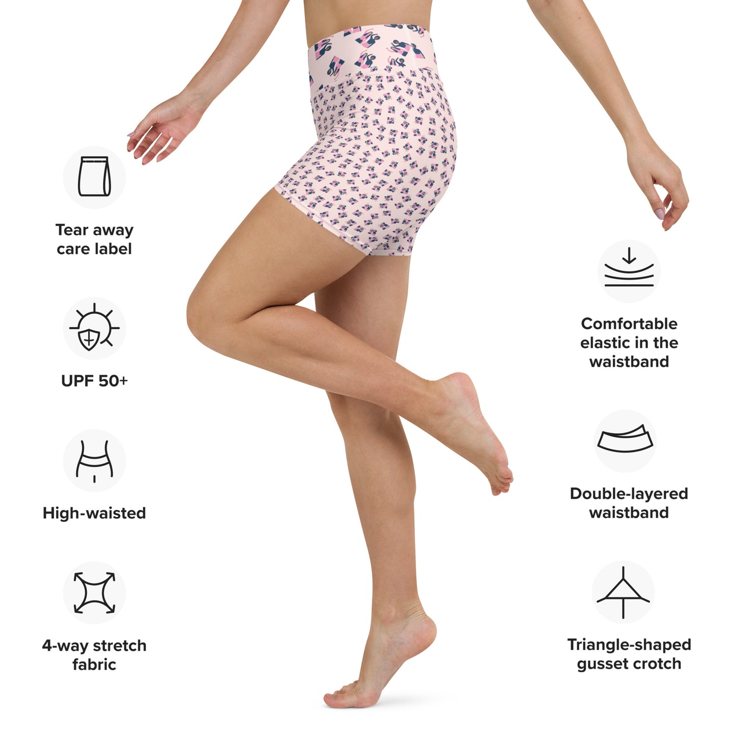Pink Power Yoga Shorts