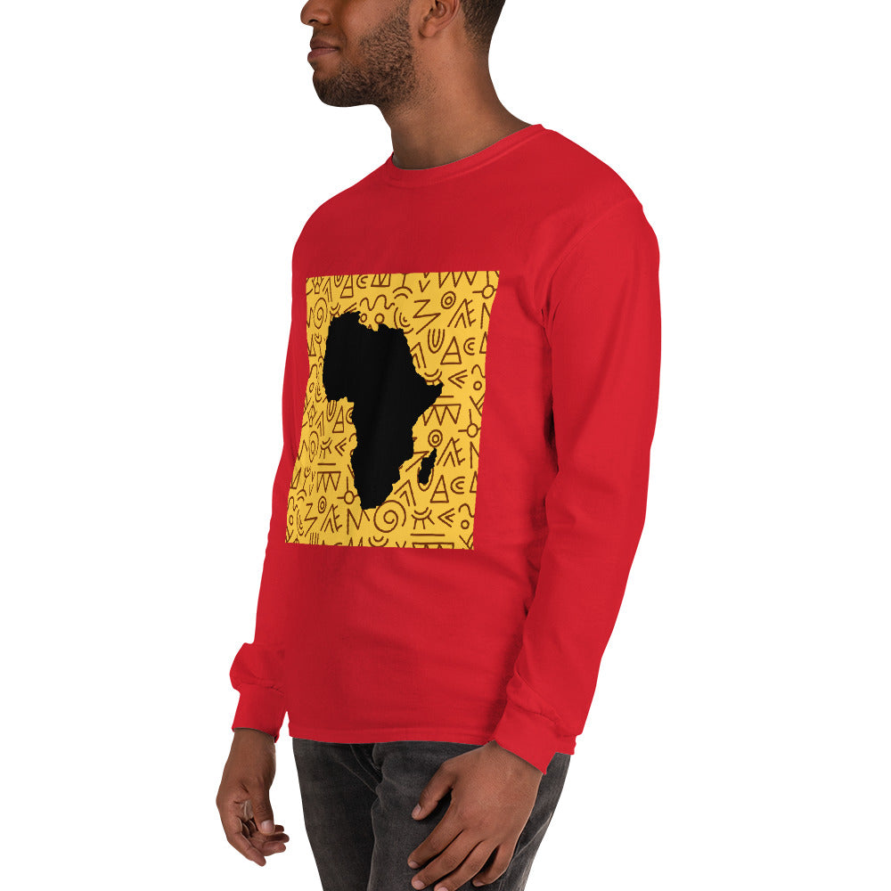 Trevor Tribal Africa Map Cotton Long-Sleeve Fall Tshirt