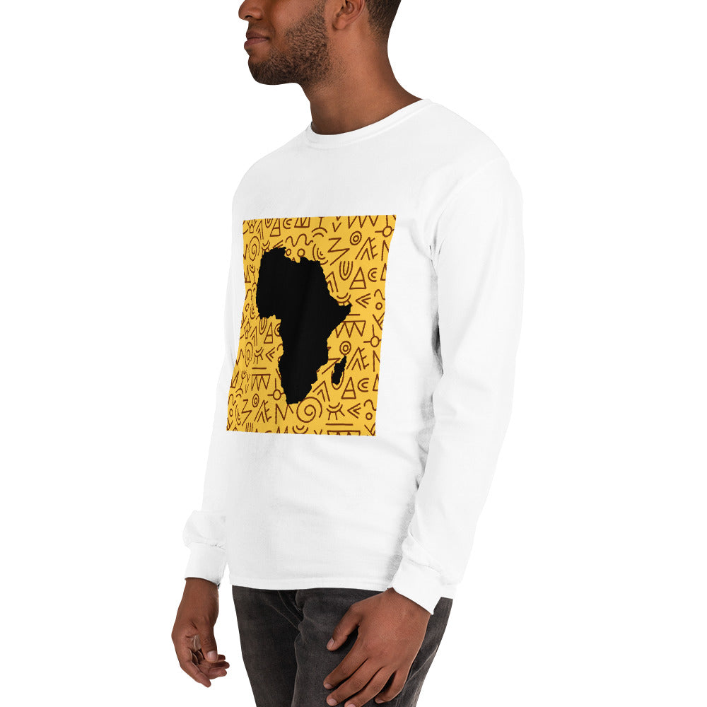 Trevor Tribal Africa Map Cotton Long-Sleeve Fall Tshirt