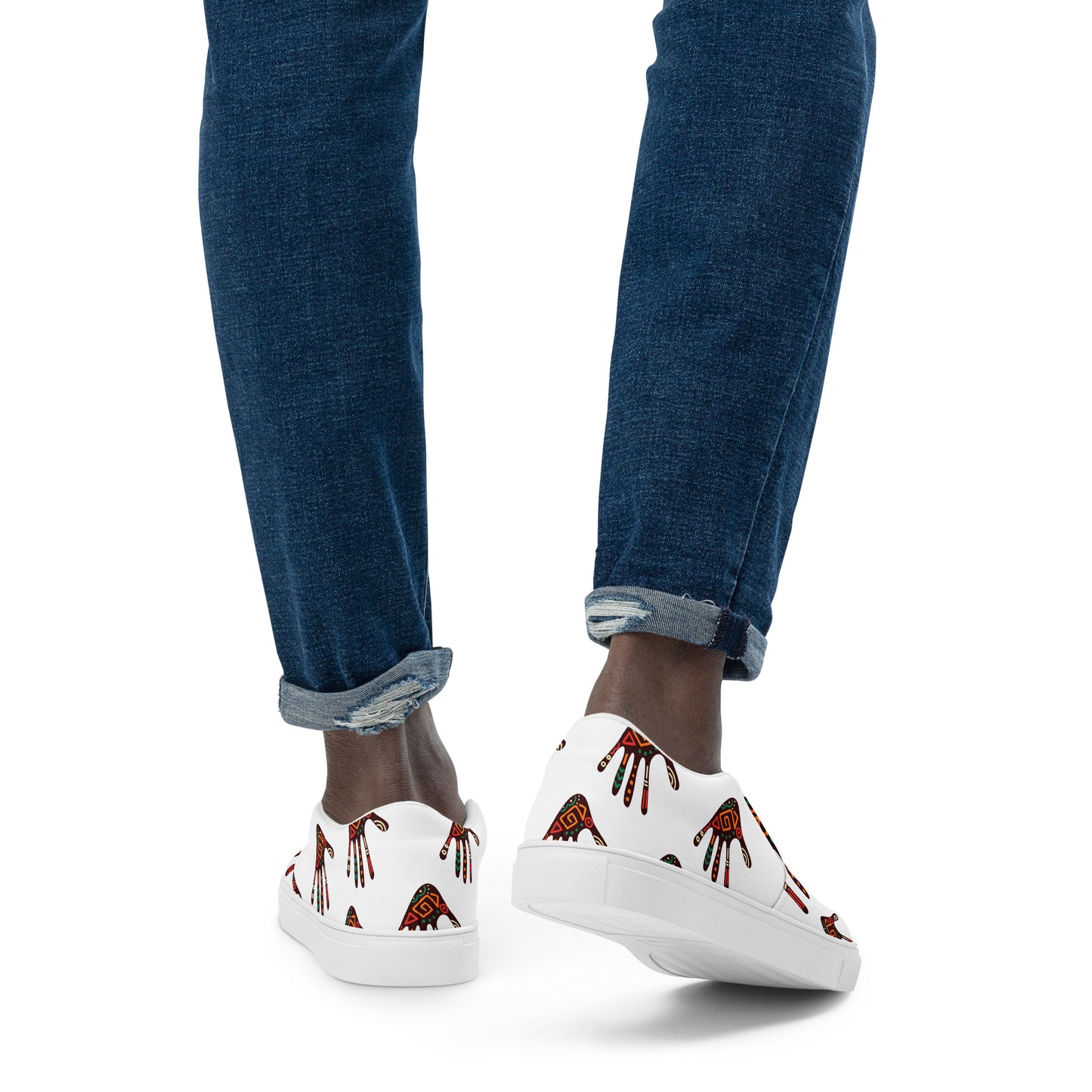Duro Tribal Palm Print Men’s Slip-On Canvas Shoes