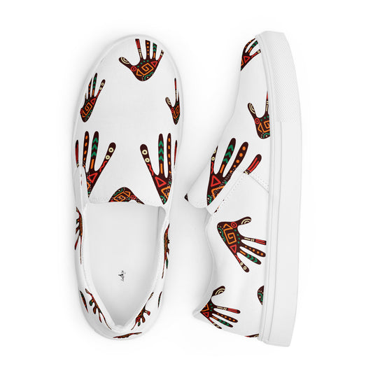Duro Tribal Palm Print Men’s Slip-On Canvas Shoes
