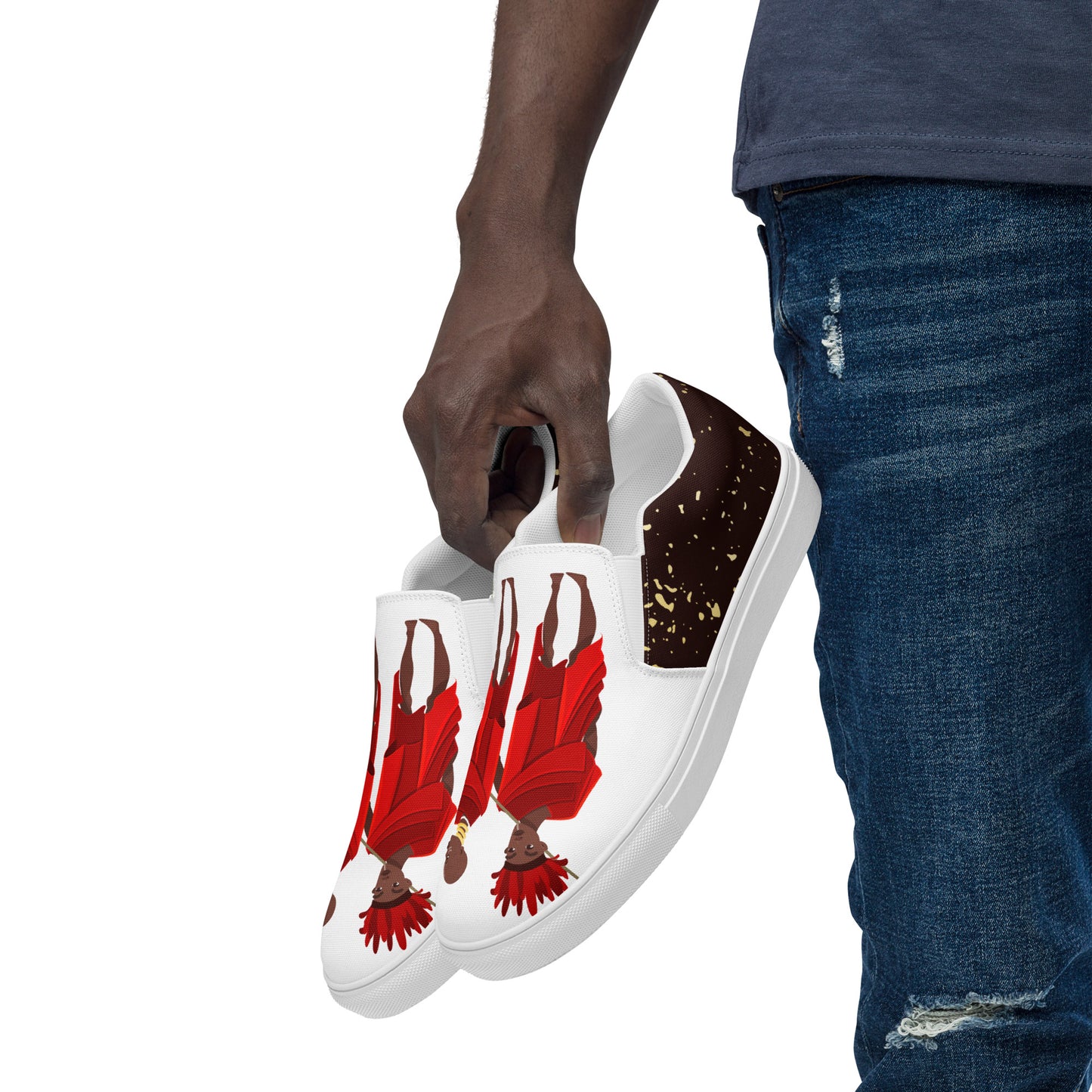 Agojie Chocolate Men’s Slip-On Canvas Shoes