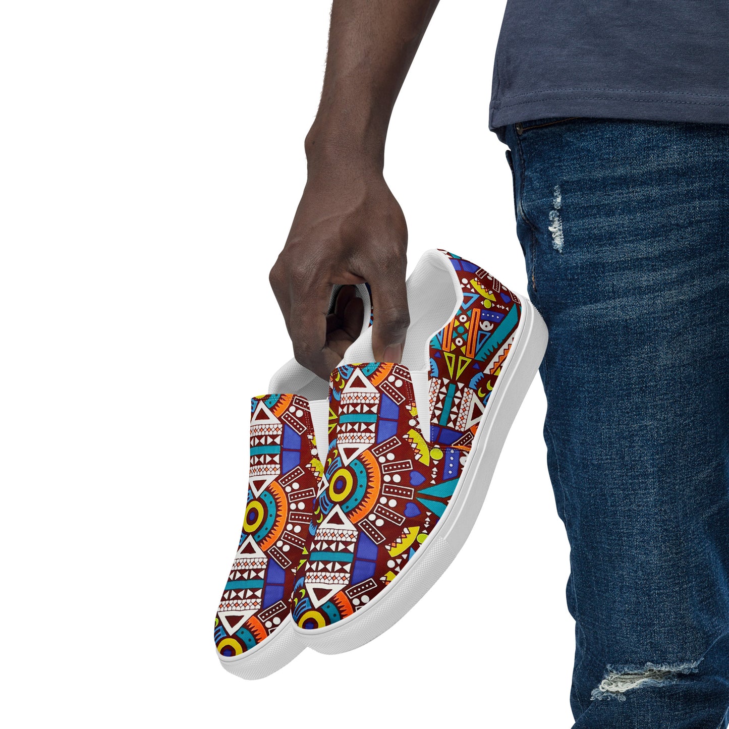 Tozi Aztec Print Men’s slip-on canvas shoes
