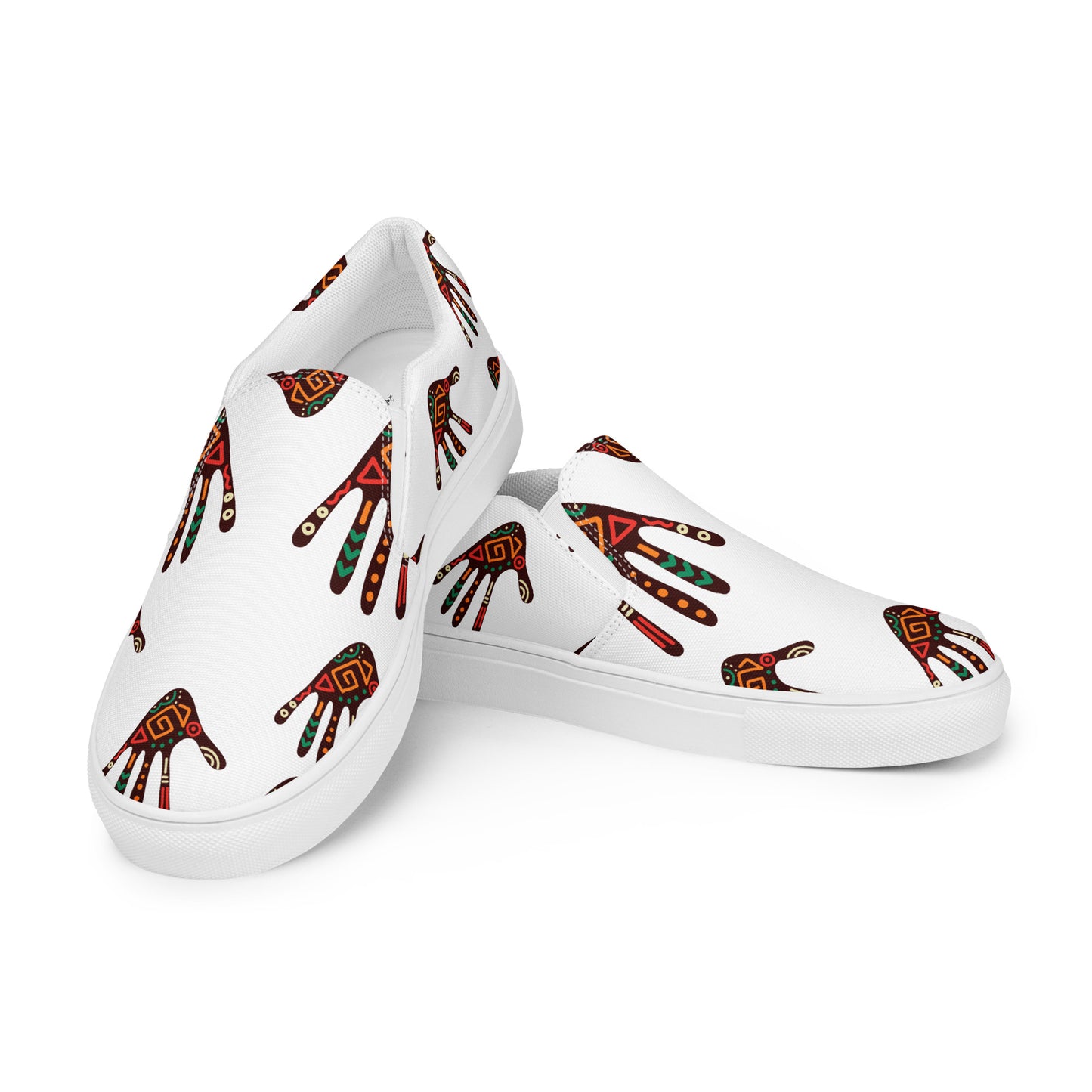 Duro Tribal Palm Print Men’s Slip-On Canvas Shoes