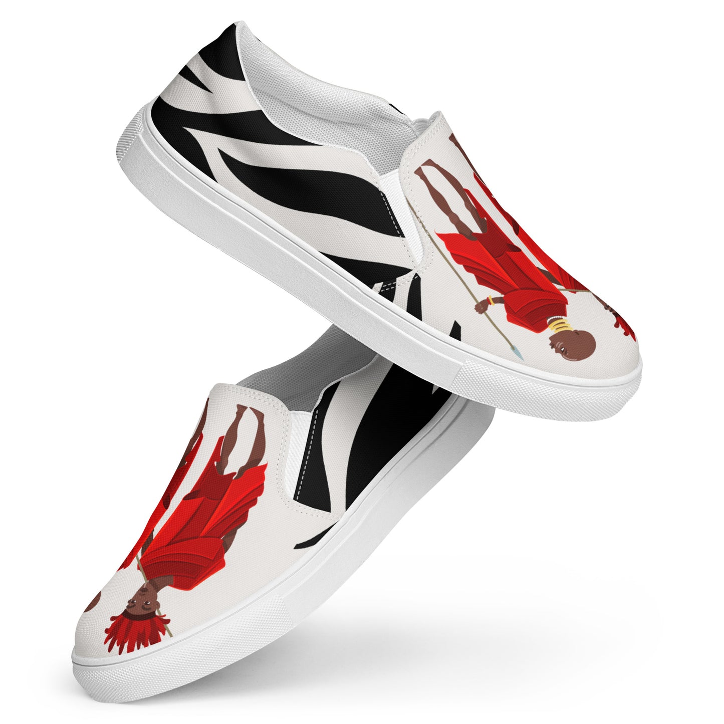 Agojie Zebra Print Women’s Slip-On Canvas Shoes