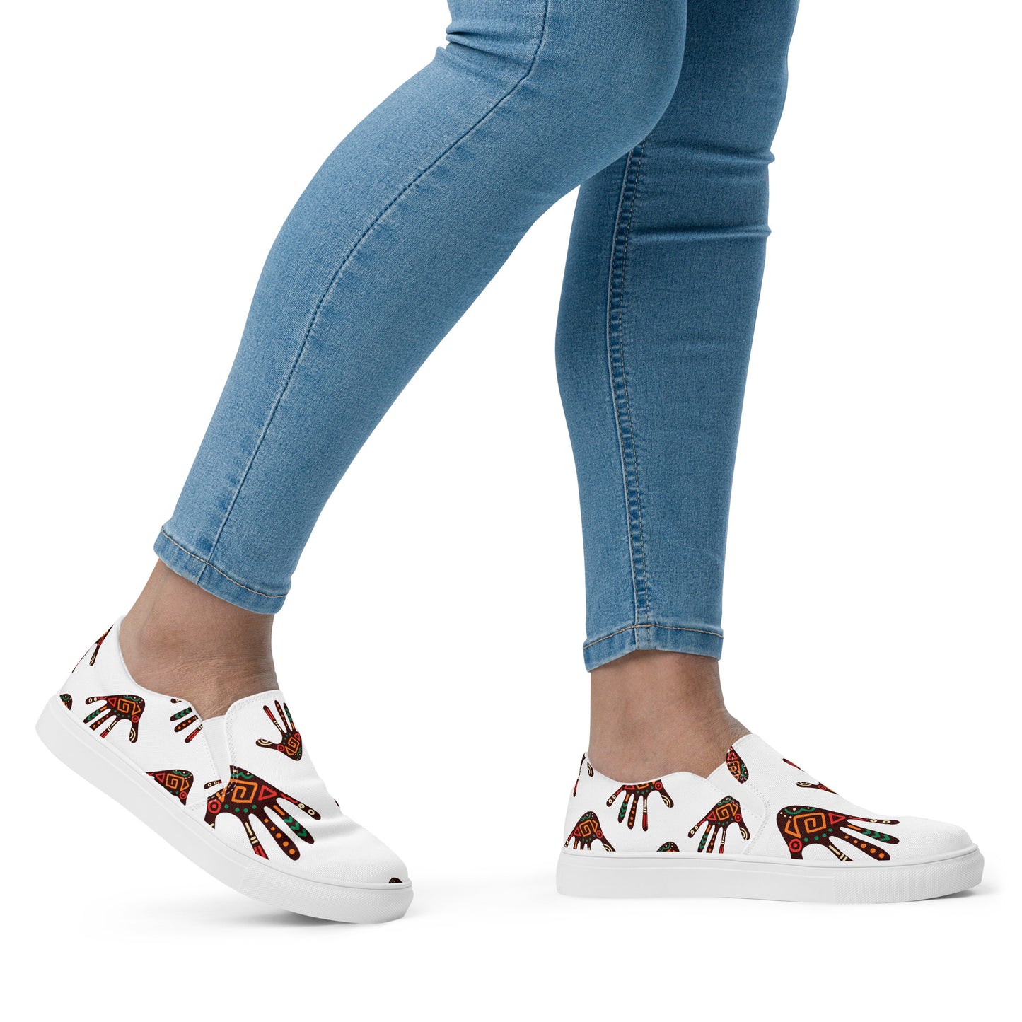 Duro Tribal Palm Print Women’s Slip-On Canvas Shoes