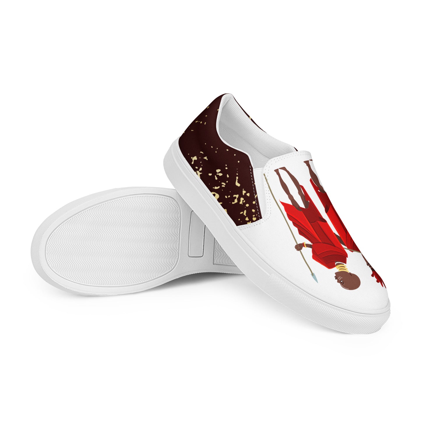 Agojie Burgundy Women’s Slip-On Canvas Shoes