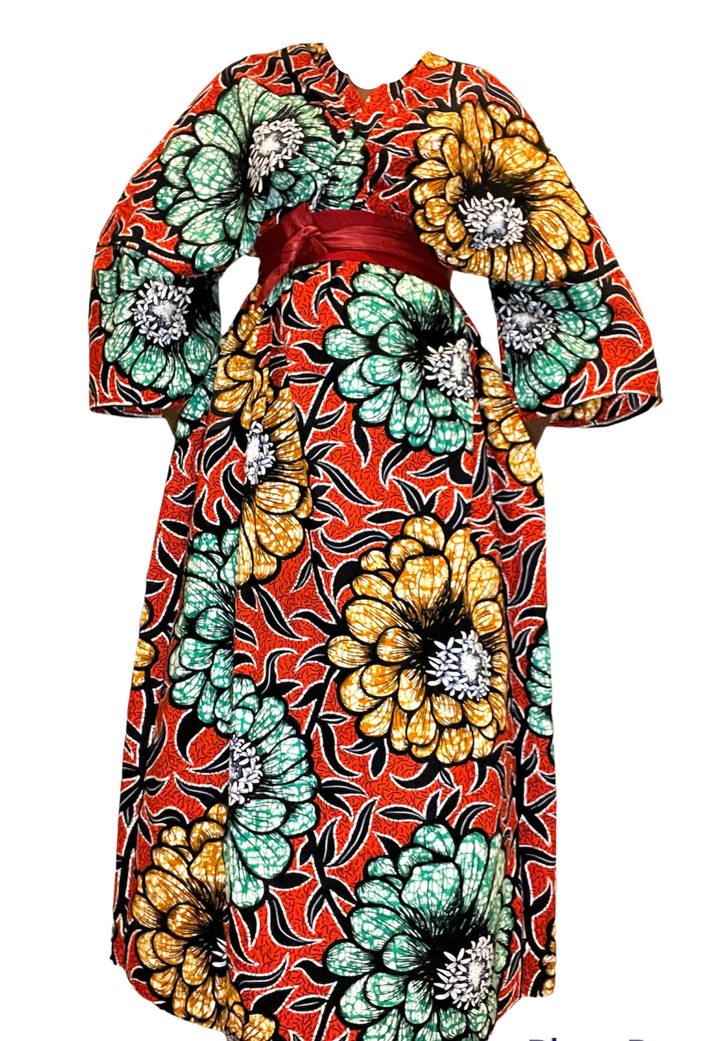 Tosin Floral Print Full Length Kimono Duster African Print