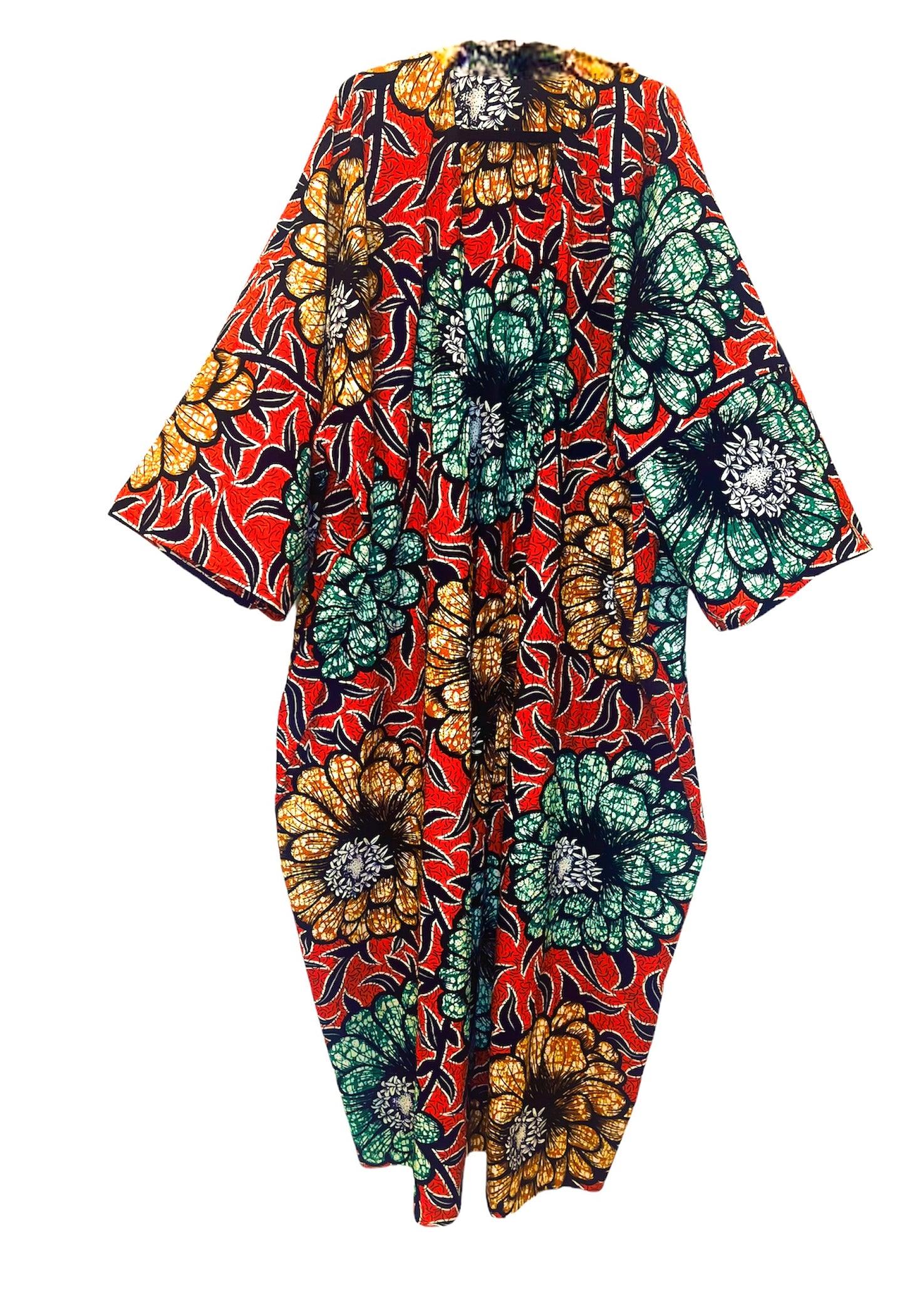 Tosin Floral Print Full Length Kimono Duster African Print