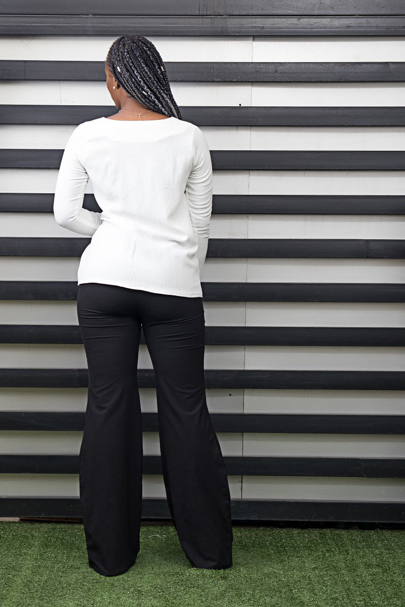 Bunmi White Wrap Blouse Top