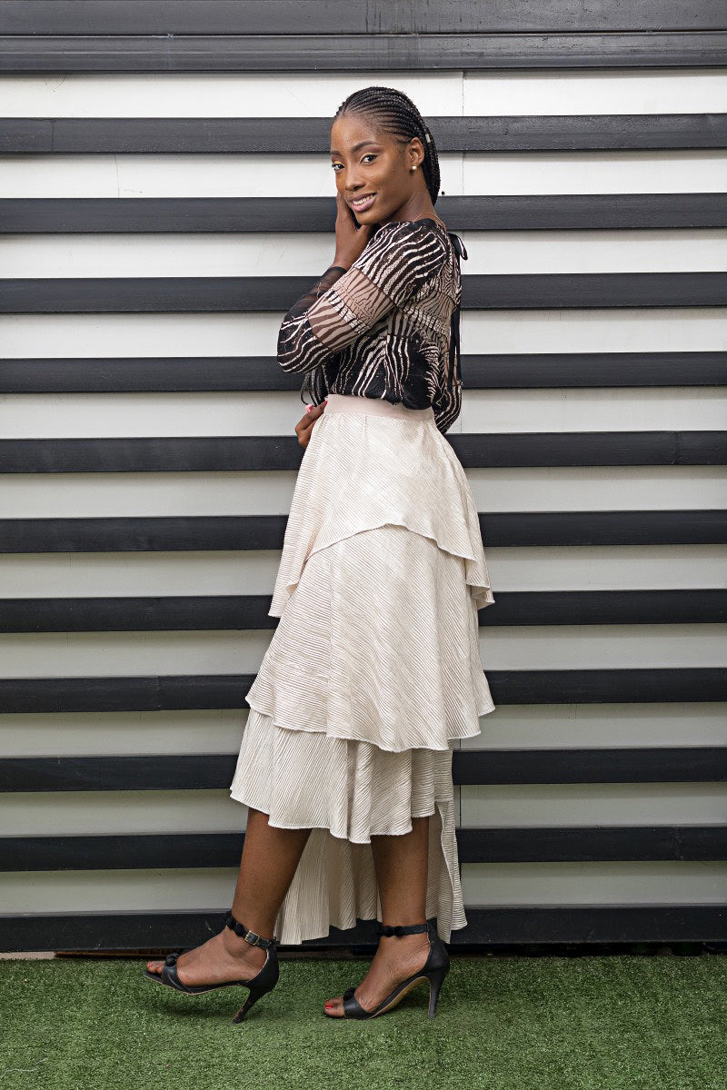 Nina Assymetric Three Layer Skirt