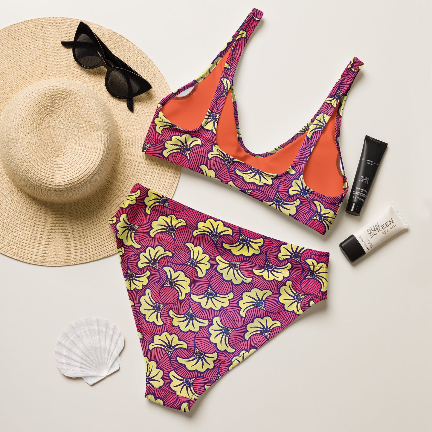 Fleur high-waisted Flower Print Bikini Swimsuit