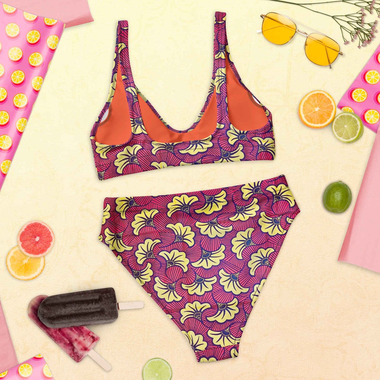 Fleur high-waisted Flower Print Bikini Swimsuit