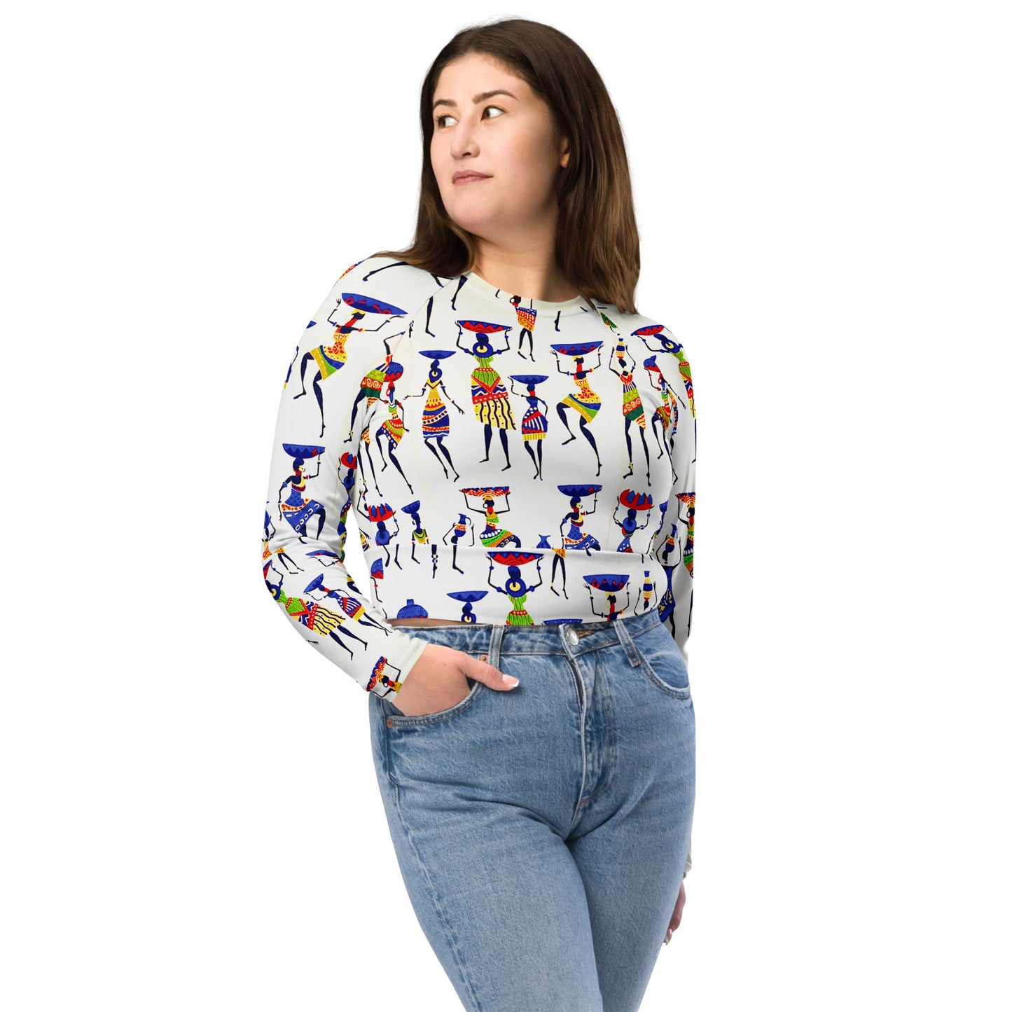 Yeye long-sleeve crop top