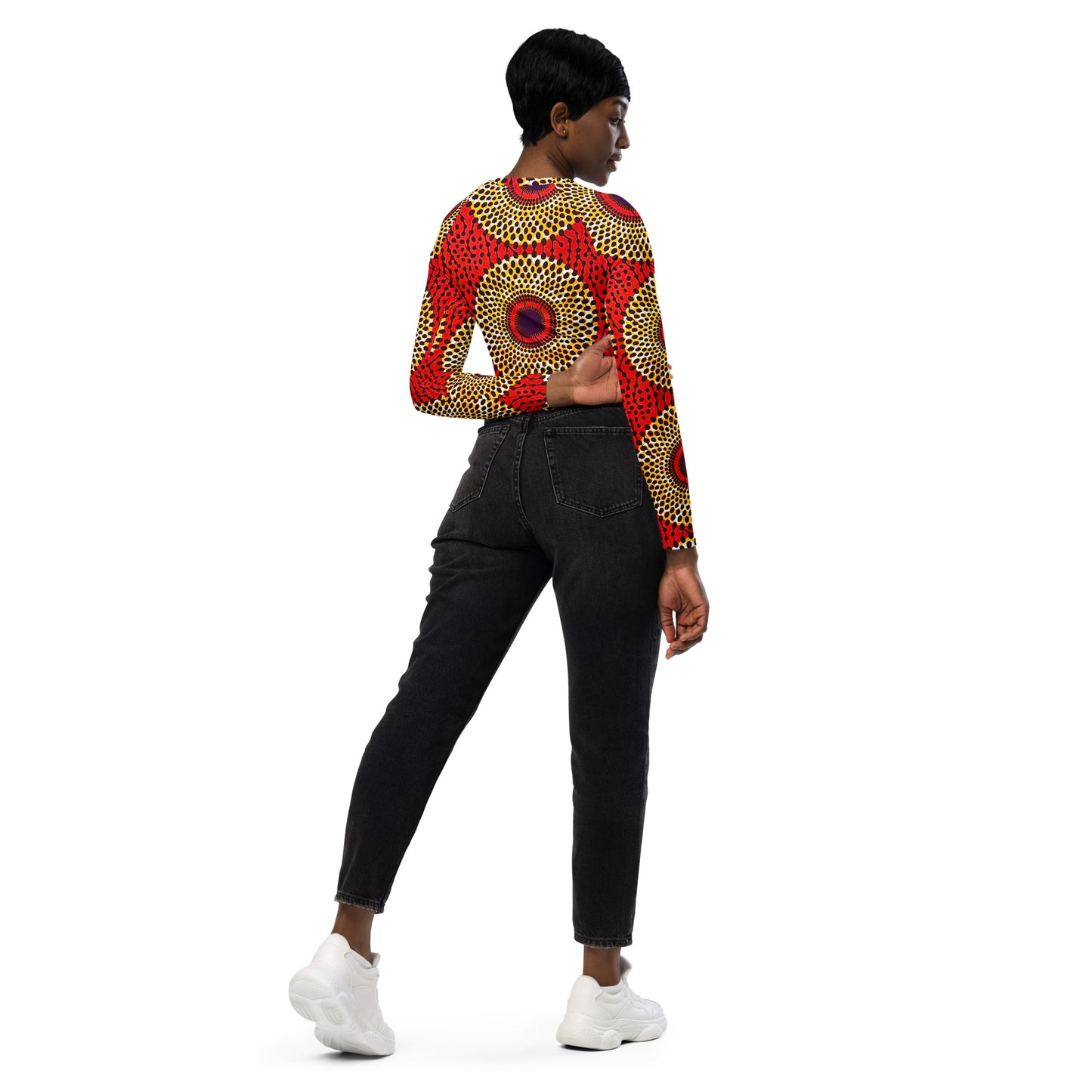 Rekiana long-sleeve crop top