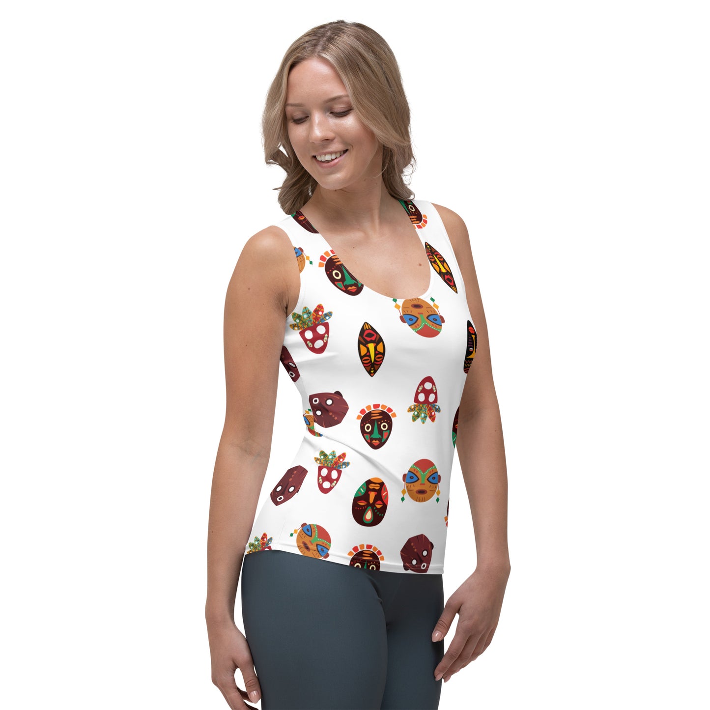 ChiTribal Mask Multi Face Tank Top