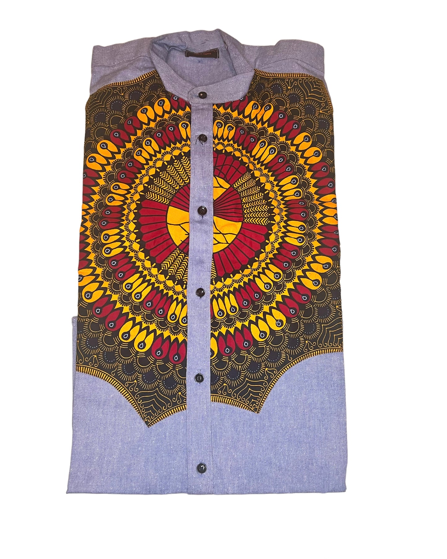 Ochuko Print Detail Denim Men’s Shirt