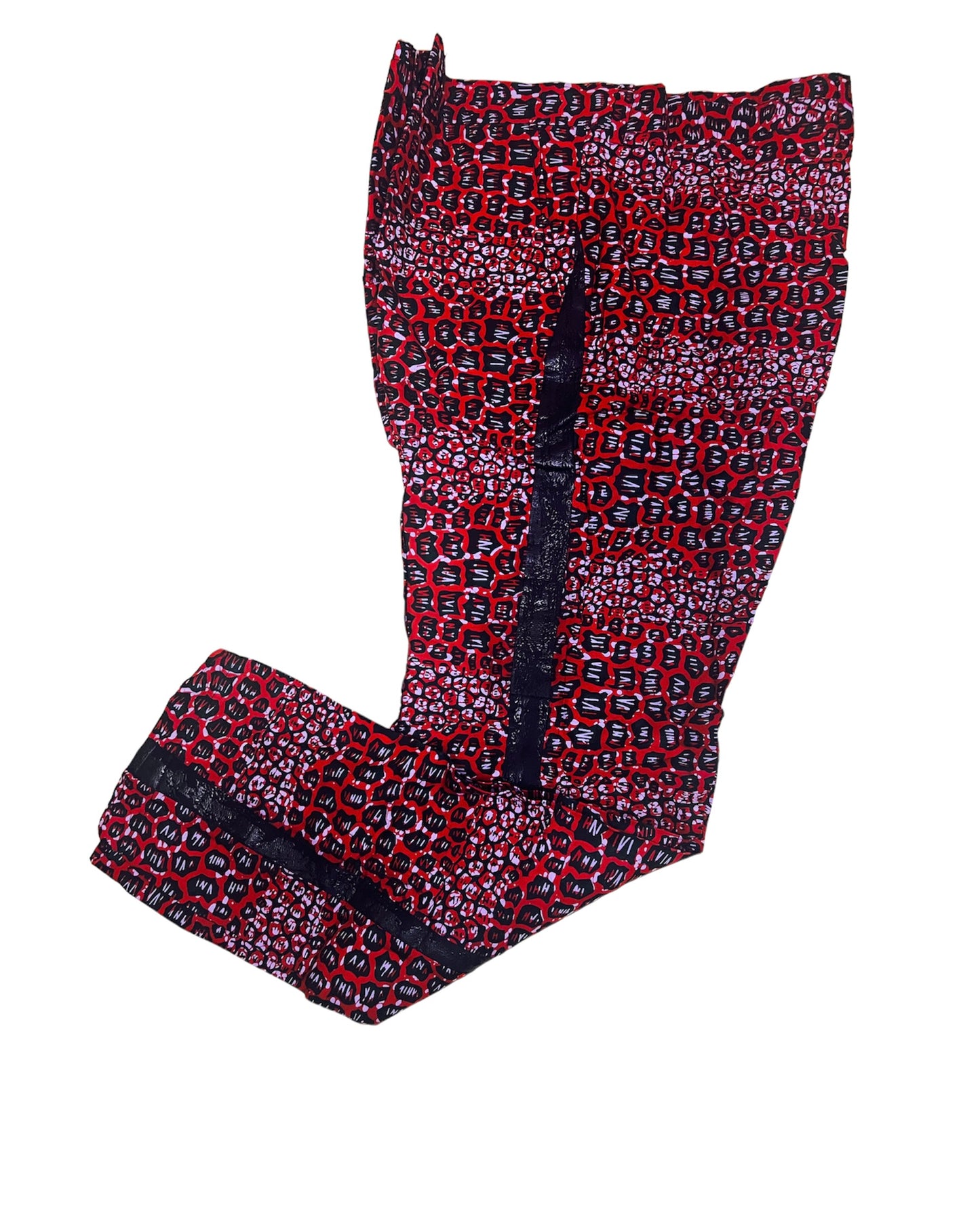 Men’s Slim Fit Faux Leather Side Stripe Animal Print Pants