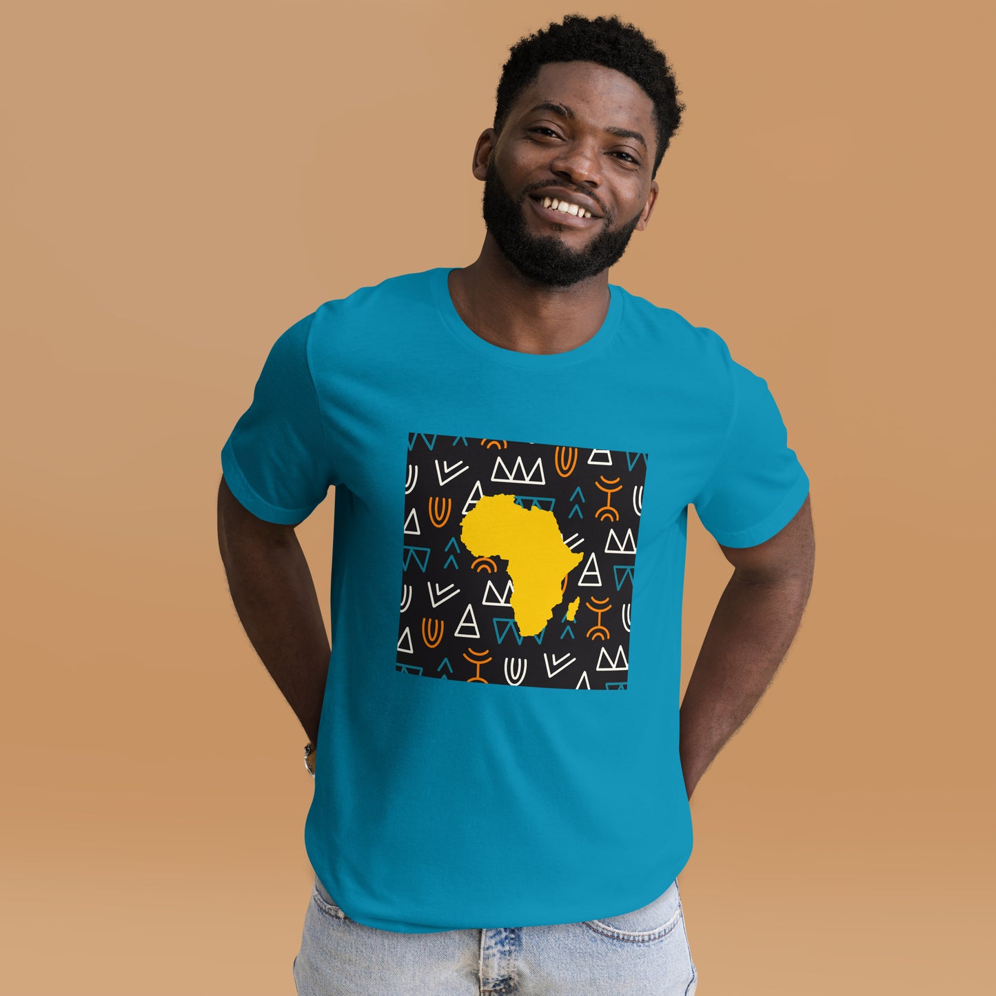 Virgil Tribal Africa Map Cotton Short Sleeve Unisex T-shirt
