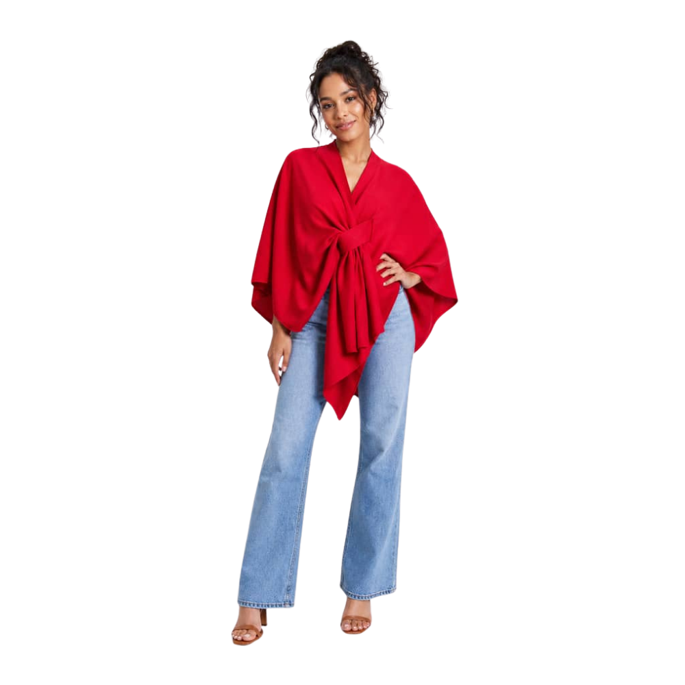 Asani Wrap Blouse in Vibrant Red