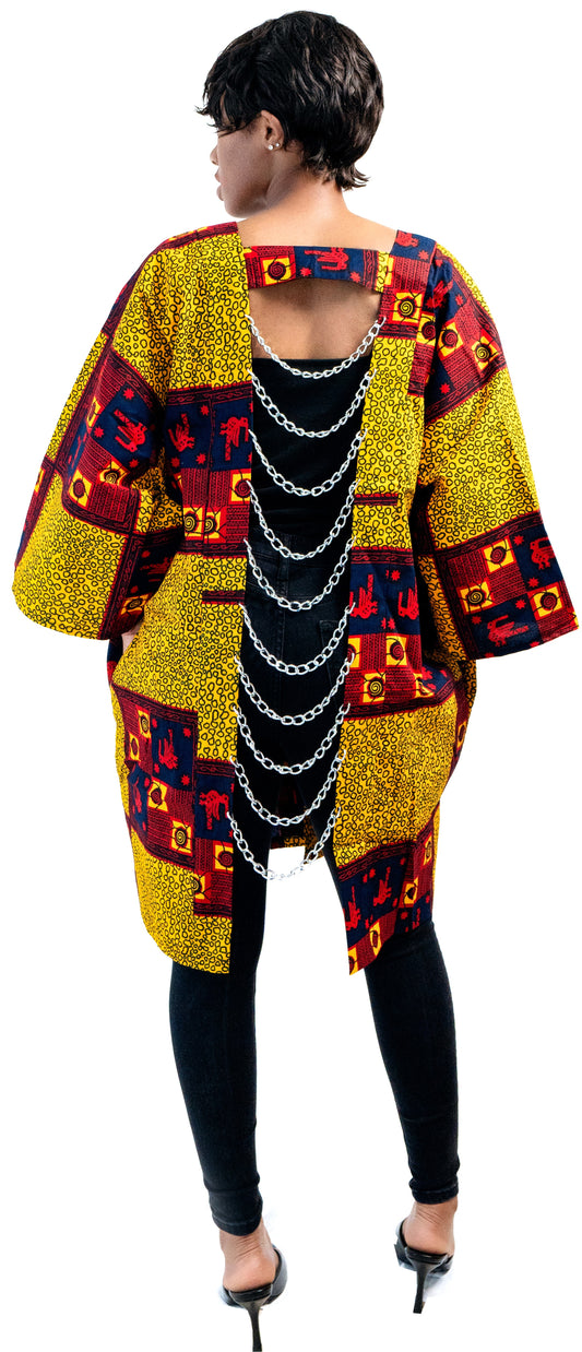 Pandora Chain Back African Print Ankara Kimono