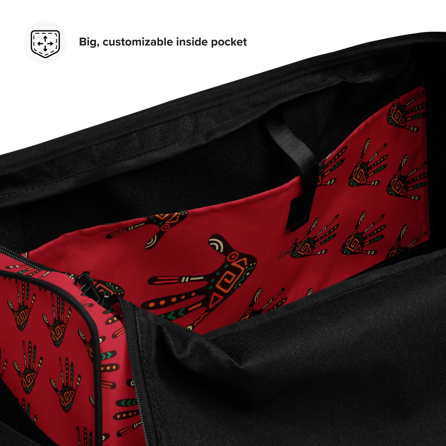 Duro Crimson Palm Print Duffle Bag