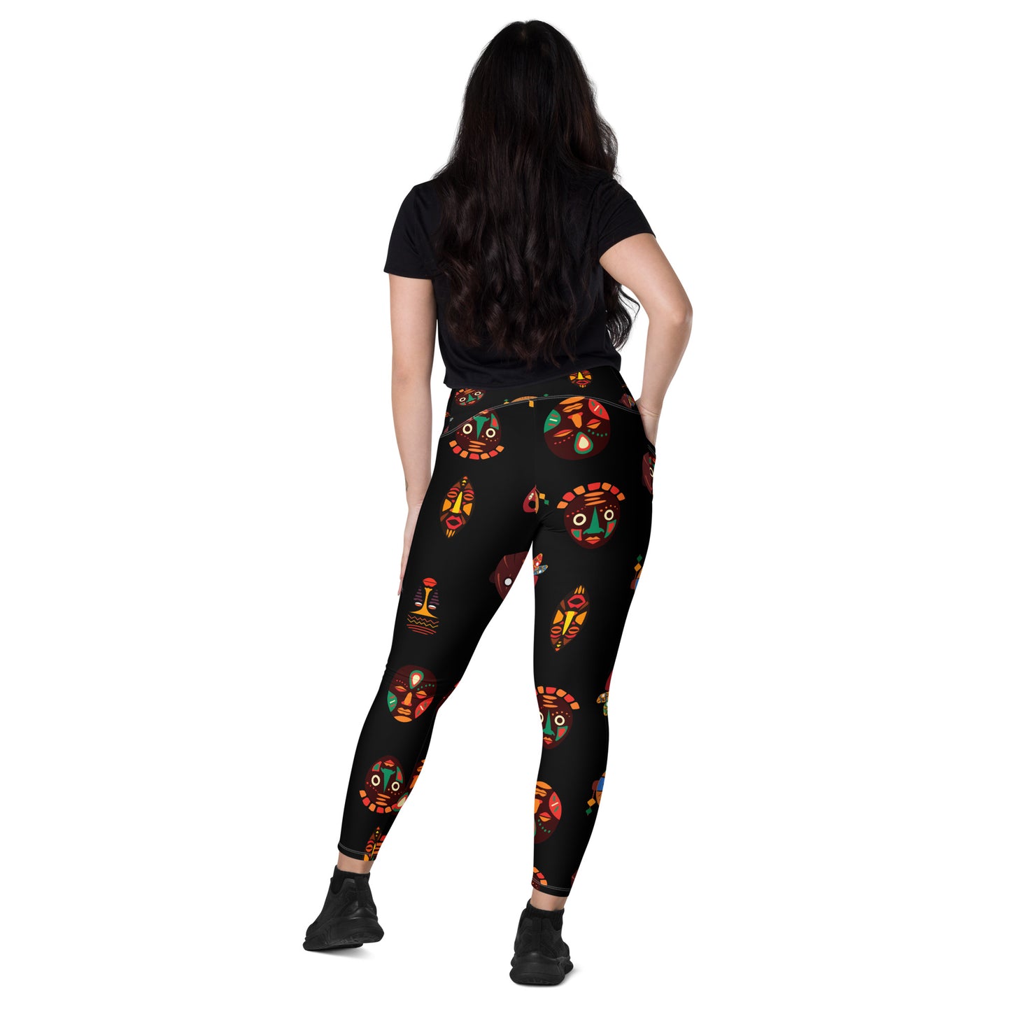 Chi Tribal Mask Leggings with Pockets