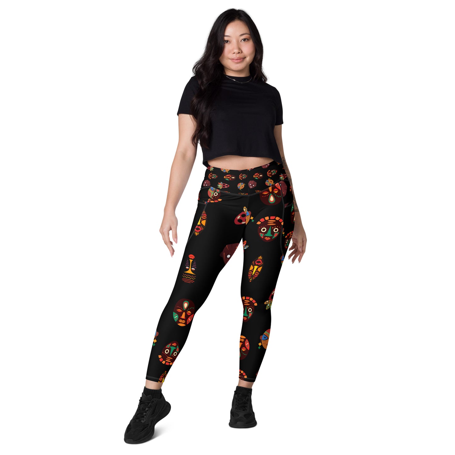 Chi Tribal Mask Leggings with Pockets