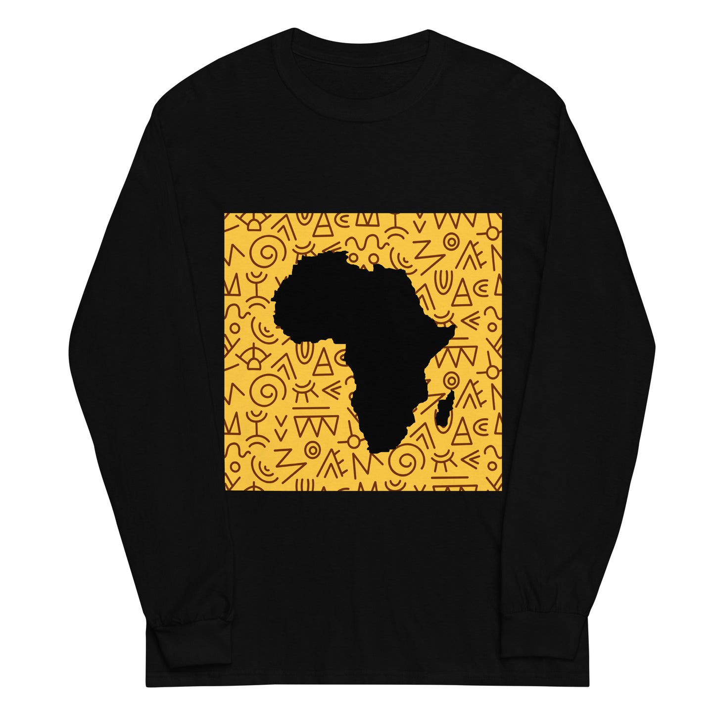 Trevor Tribal Africa Map Cotton Long-Sleeve Fall Tshirt