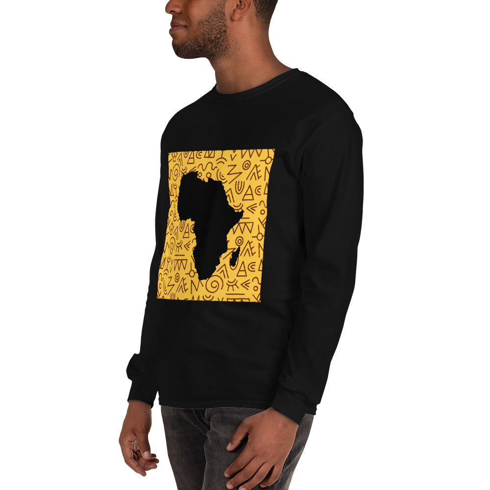 Trevor Tribal Africa Map Cotton Long-Sleeve Fall Tshirt