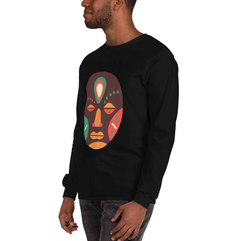 Ojuju Tribal Maskhead Longsleeve Cotton Fall Tshirt