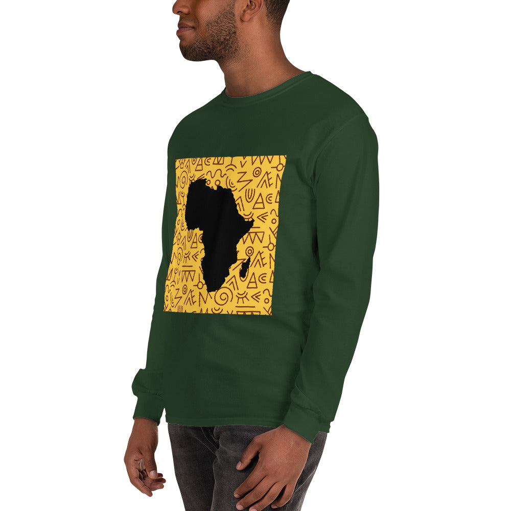 Trevor Tribal Africa Map Cotton Long-Sleeve Fall Tshirt