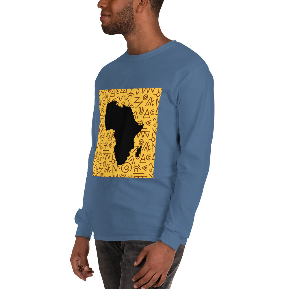 Trevor Tribal Africa Map Cotton Long-Sleeve Fall Tshirt