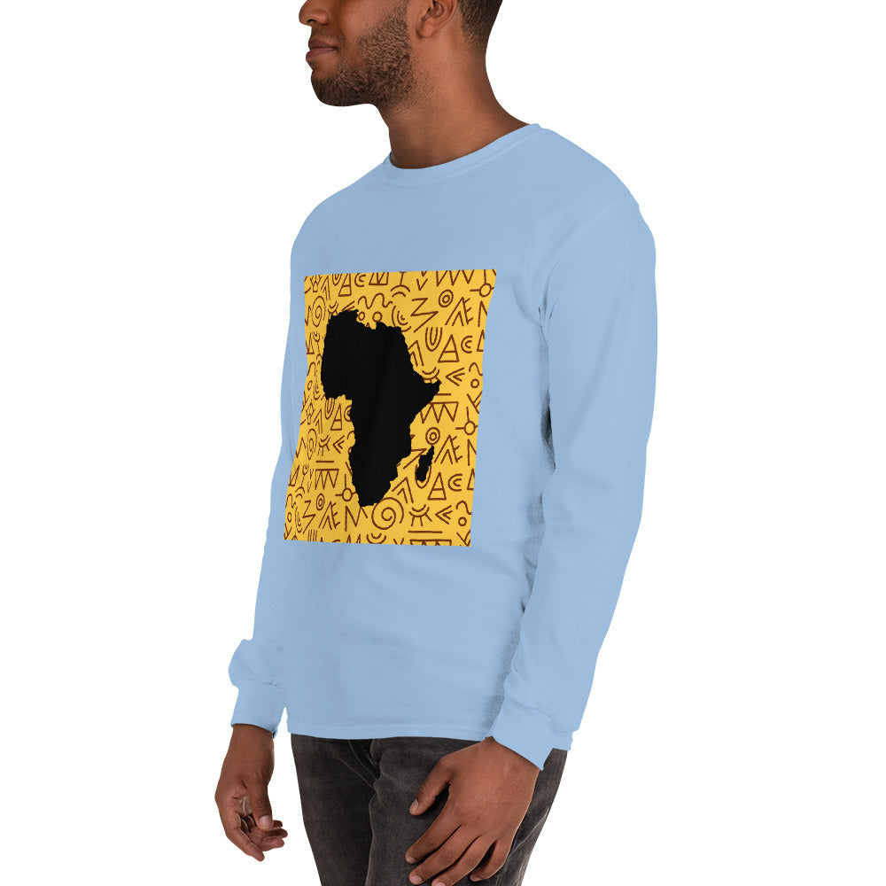 Trevor Tribal Africa Map Cotton Long-Sleeve Fall Tshirt